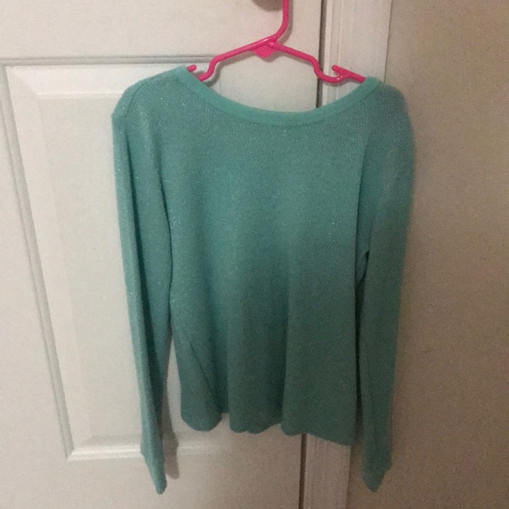 Teal Sparkly Long Sleeve Shirt
